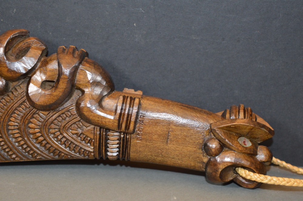 Hand Carved Maori Patau Tribal Club,c1930. View IV