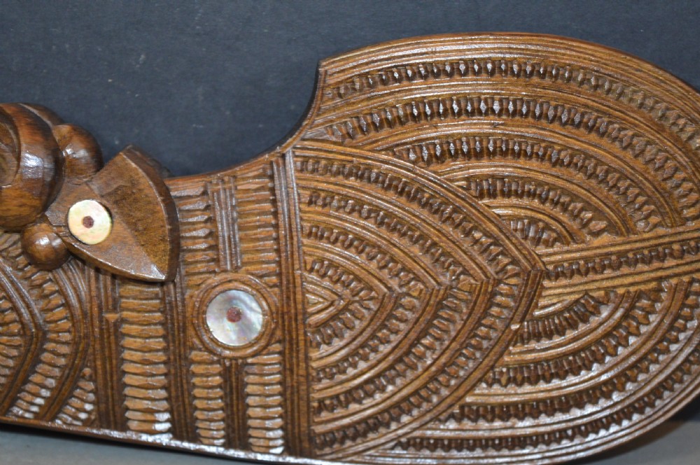 Hand Carved Maori Patau Tribal Club,c1930. View VII