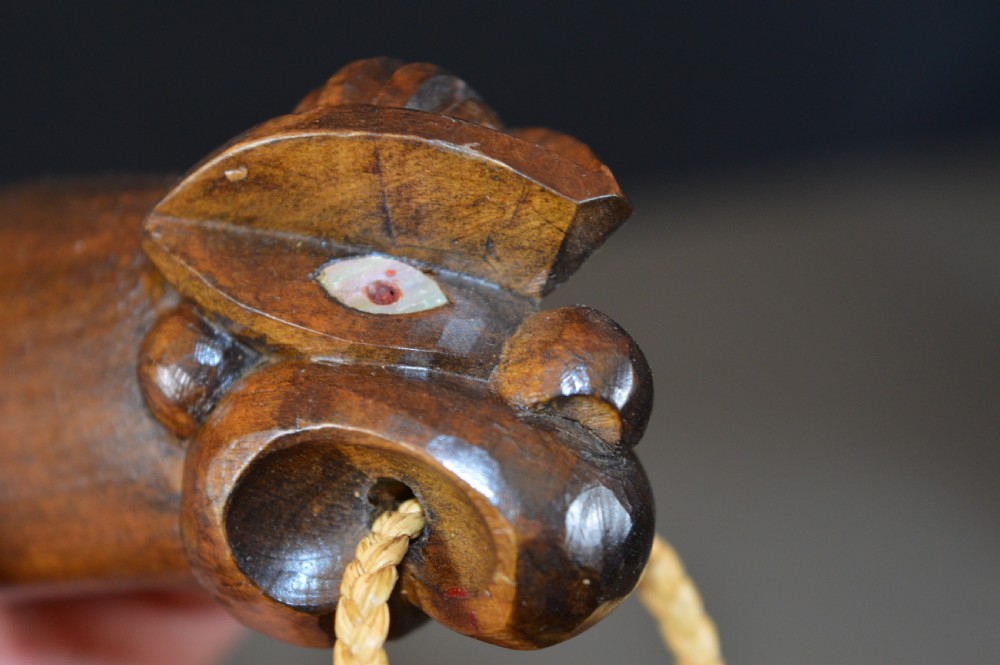 Hand Carved Maori Patau Tribal Club,c1930. View XI