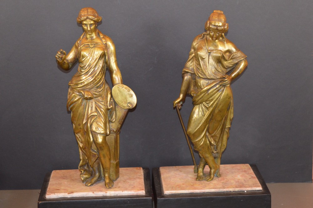 Pair Large (10kg) Grand Tour Statues, c1880
