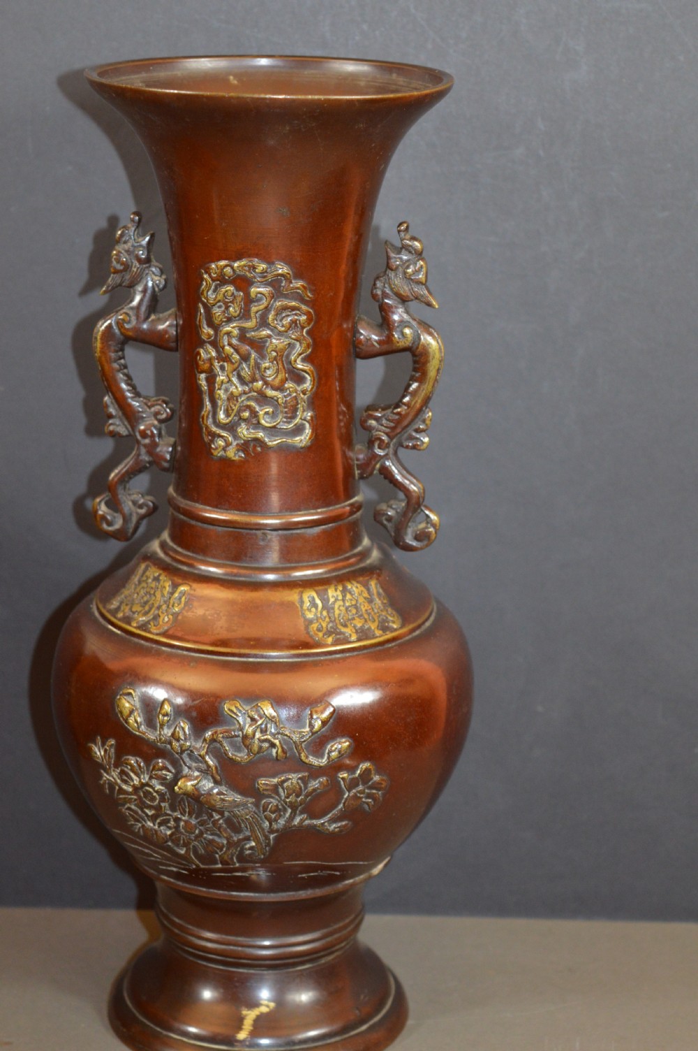 Large (1.7kg) Chinese Bronze Vase,c1880 View V