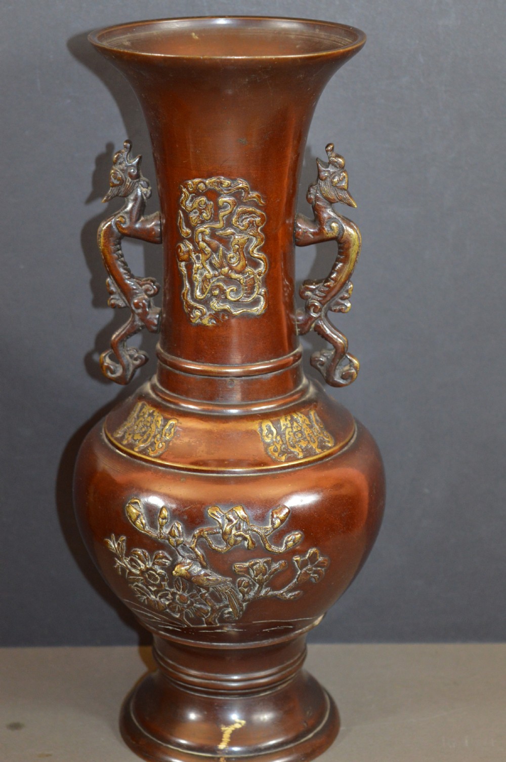 Large (1.7kg) Chinese Bronze Vase,c1880 View VI