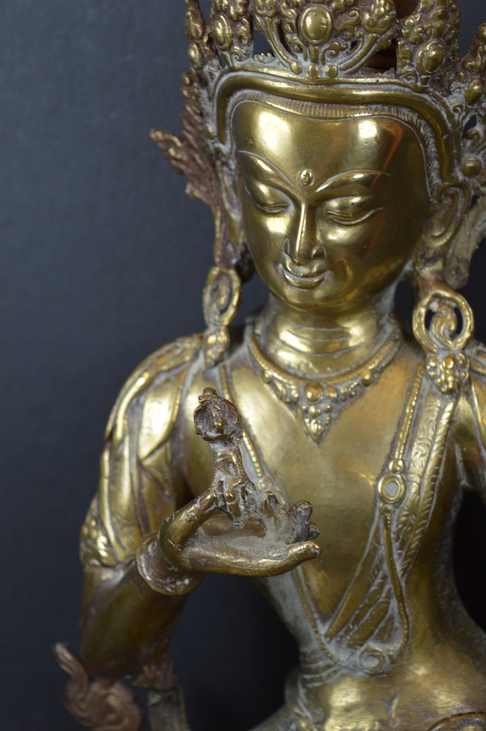 Large (5.3kg) Tibetan Bronze Buddha,c1880 View IV