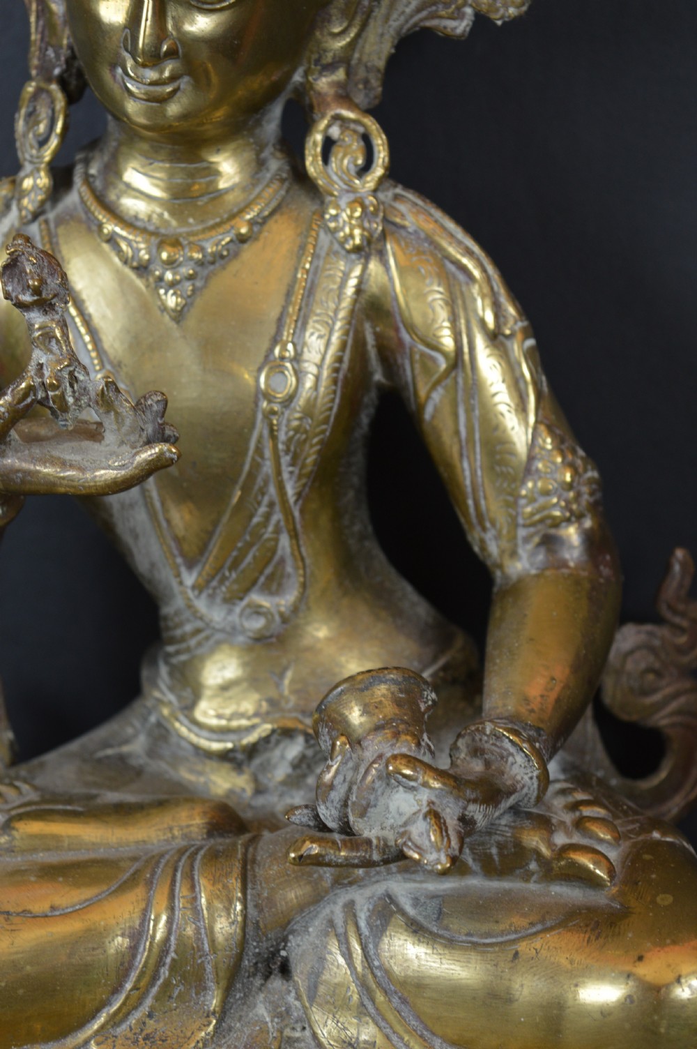 Large (5.3kg) Tibetan Bronze Buddha,c1880 View V