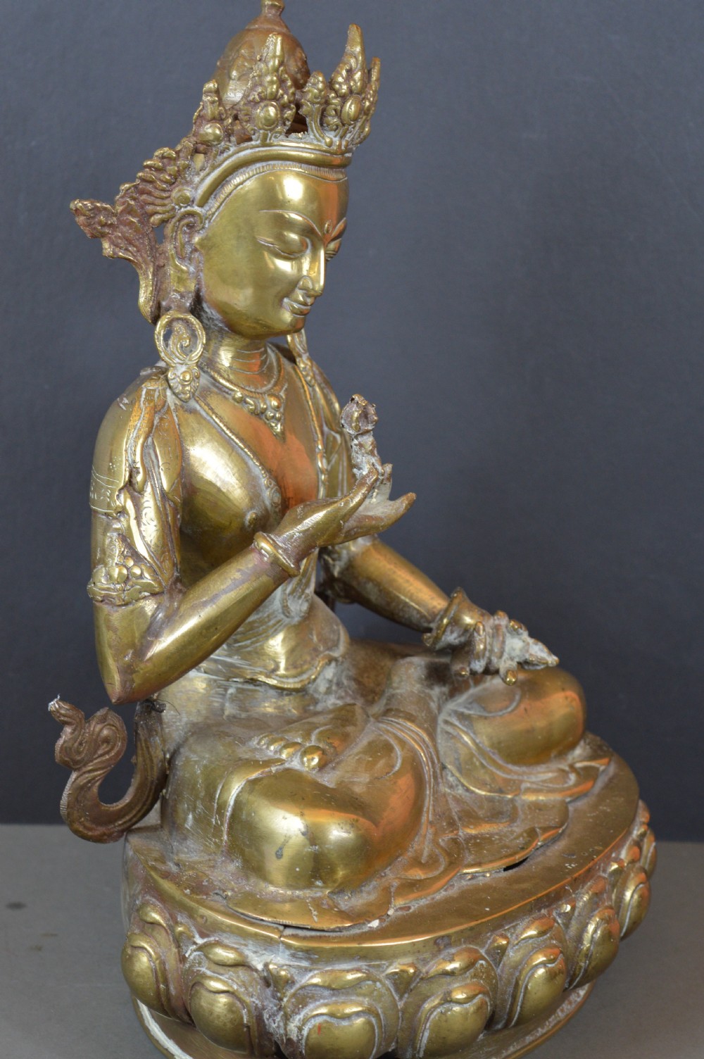 Large (5.3kg) Tibetan Bronze Buddha,c1880 View IX