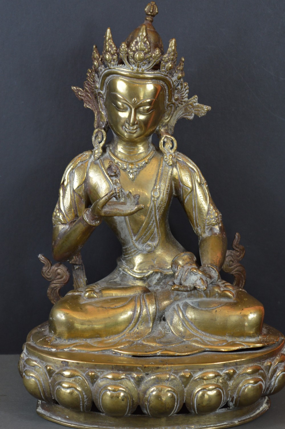 Large (5.3kg) Tibetan Bronze Buddha,c1880 View XIII
