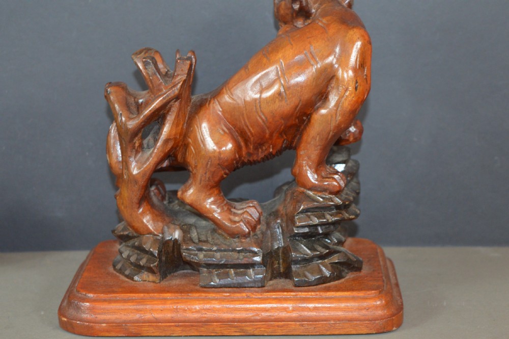 Japanese Carved Wood Tiger Statue,c1890  View VII