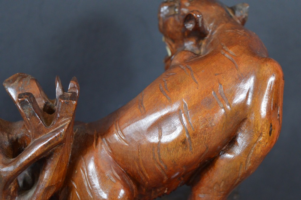 Japanese Carved Wood Tiger Statue,c1890  View VIII
