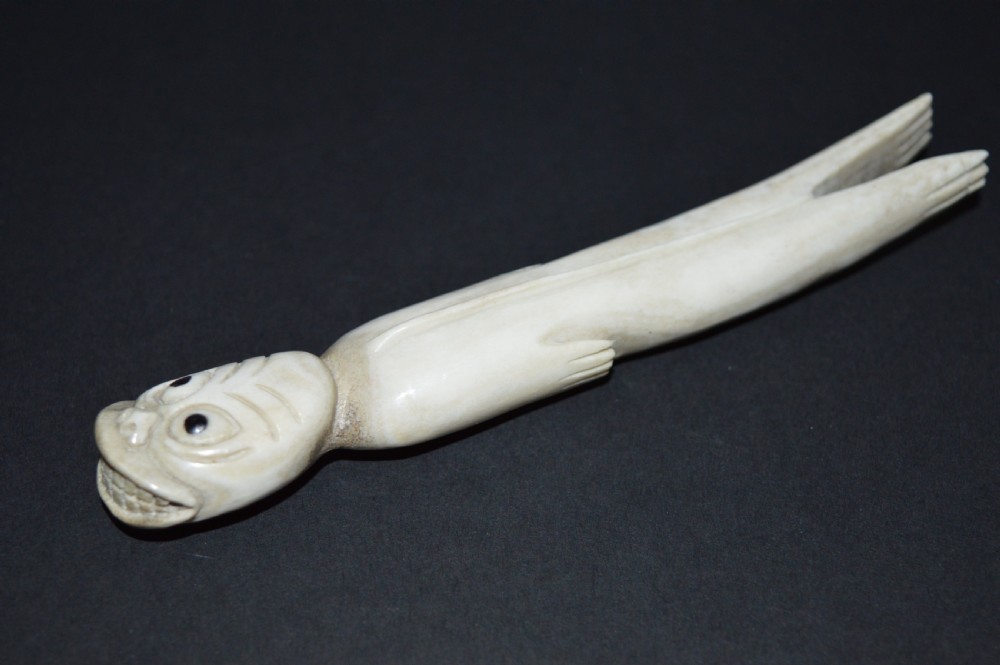 2  Inuit Tupilak Carved Bone Figures,c1890 View VII