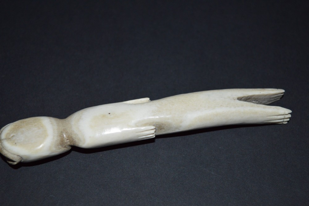 2  Inuit Tupilak Carved Bone Figures,c1890 View VIII