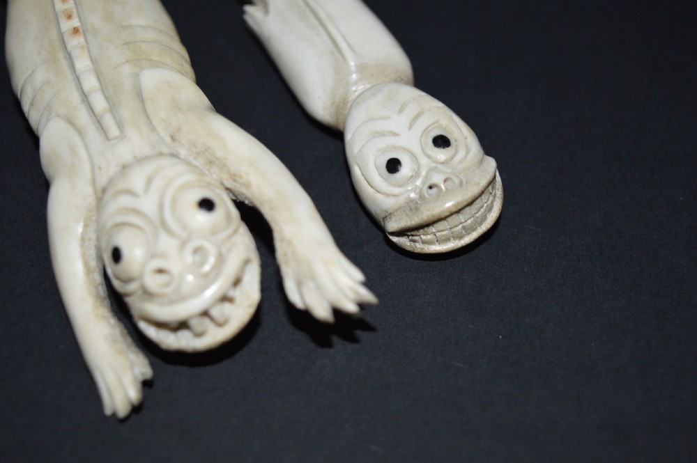 2  Inuit Tupilak Carved Bone Figures,c1890 View IX