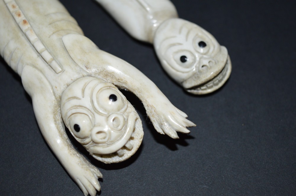 2  Inuit Tupilak Carved Bone Figures,c1890 View X