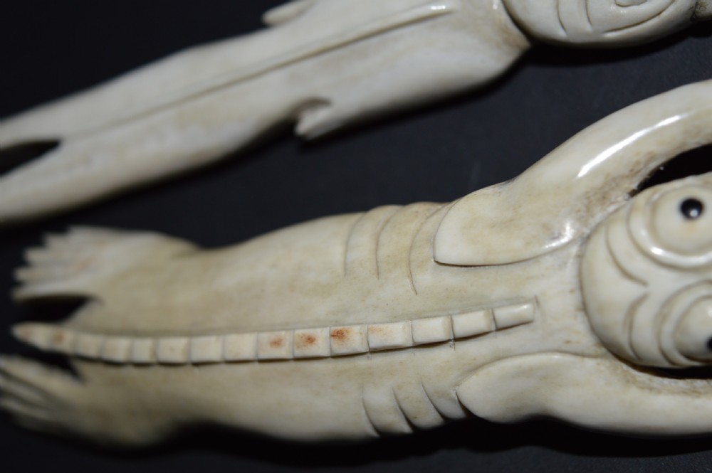 2  Inuit Tupilak Carved Bone Figures,c1890 View XI