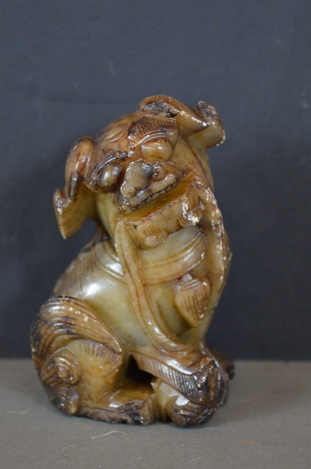 Chinese Hard Stone Statue Fo Dog/Temple Lion, c1850 View II