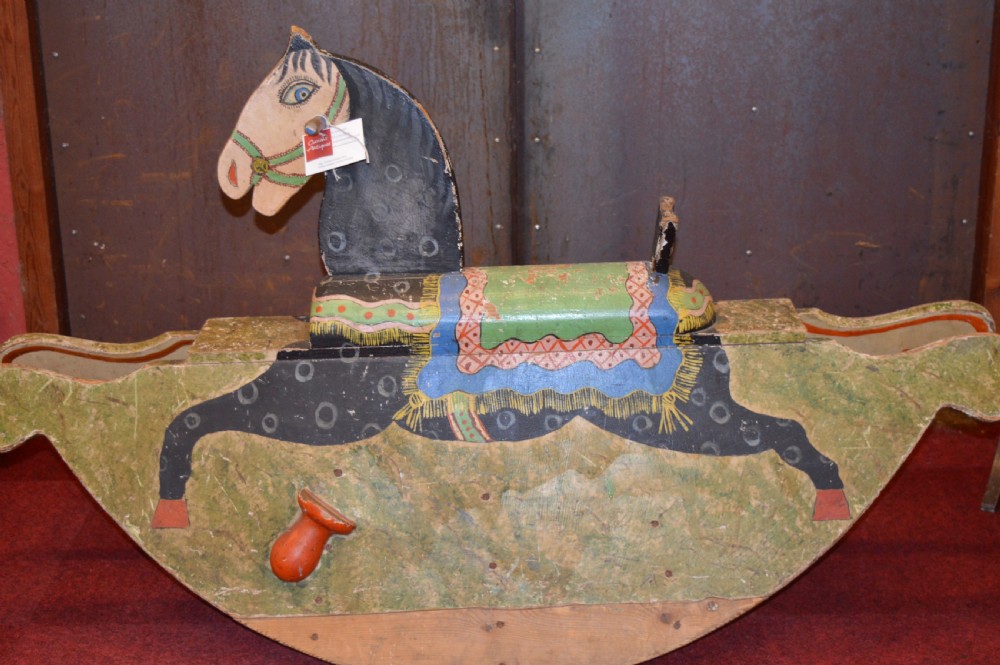 Hand Painted Folk Art Rocking Horse, c1890