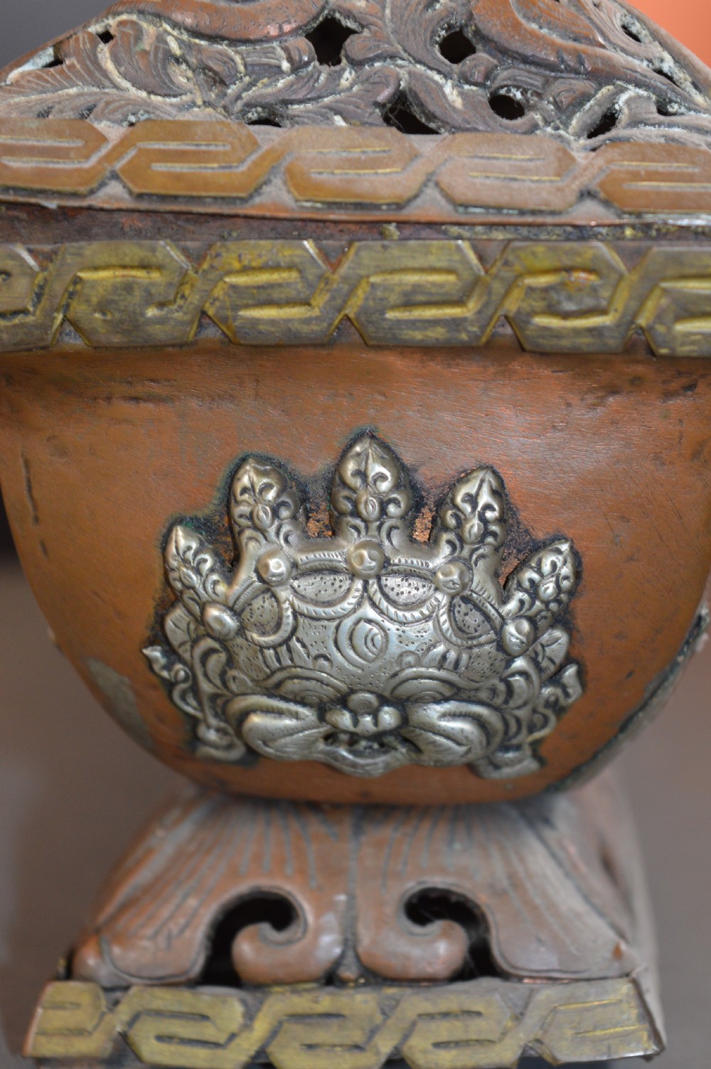 Large (2.7kg) Tibetan Temple Incense Burner, c1890 View XIII