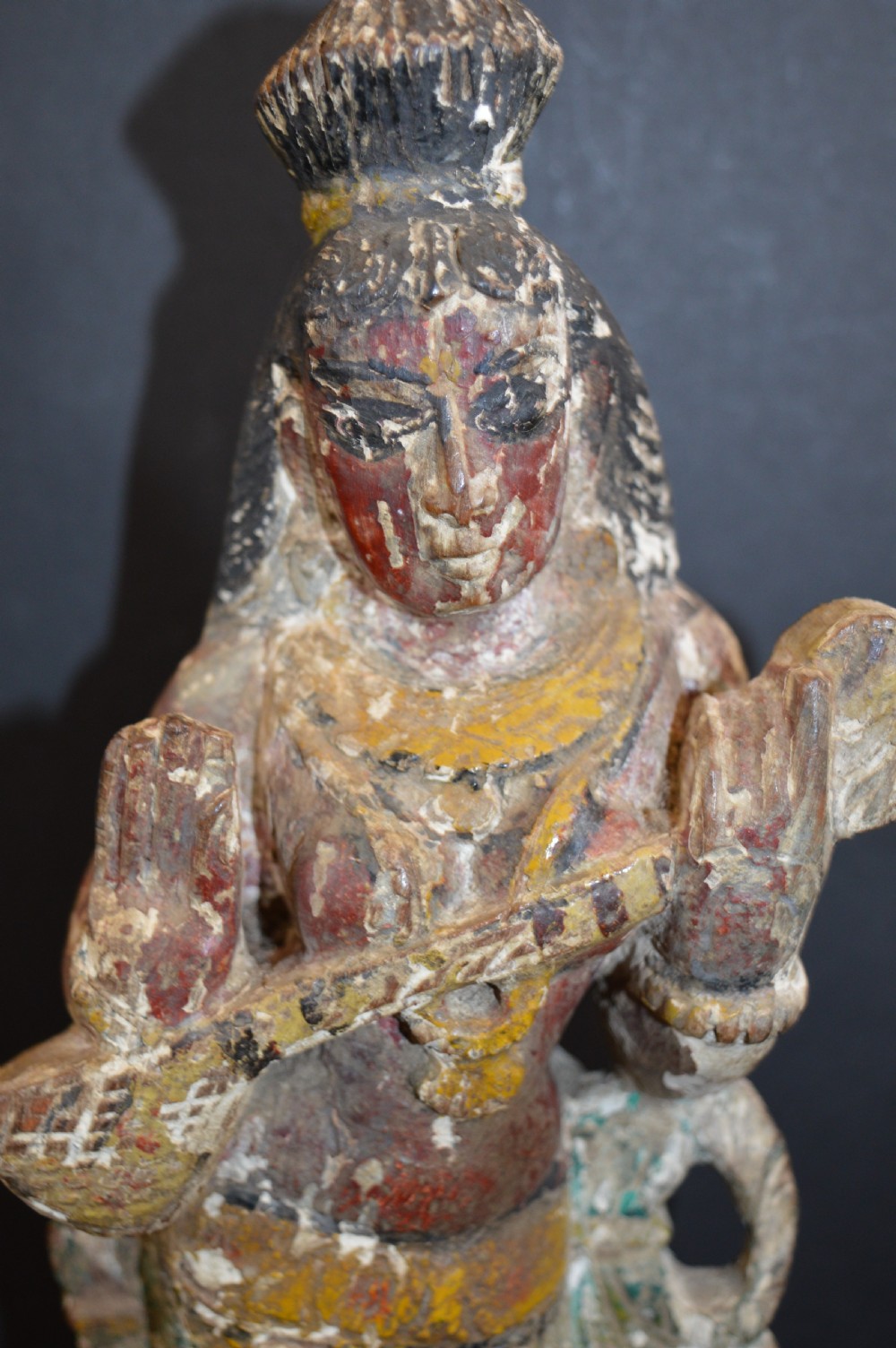 Indian Polychrome Statue Goddess Saraswati, c1790 View IX