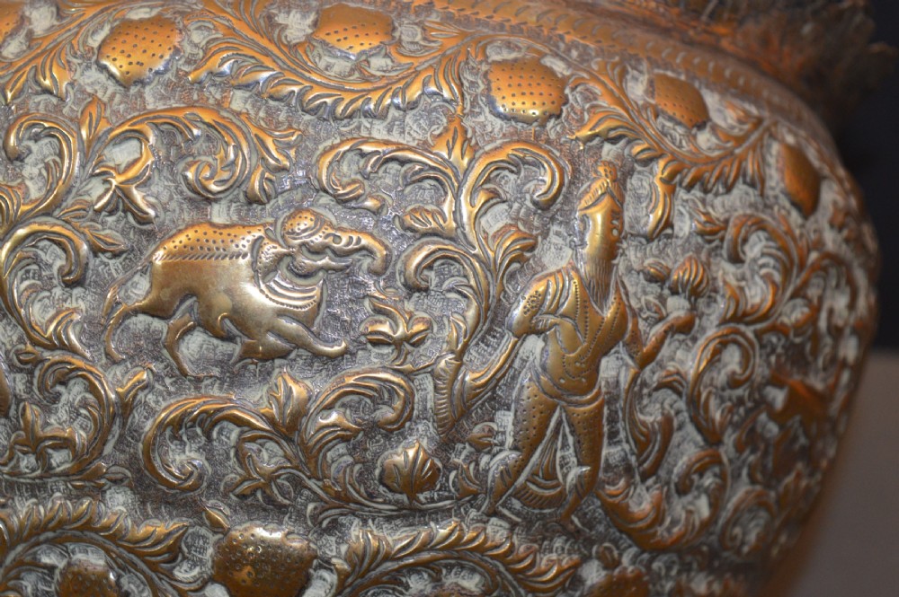 Large (1kg) Indian Brass Bowl / Jardinière, c1890 View V