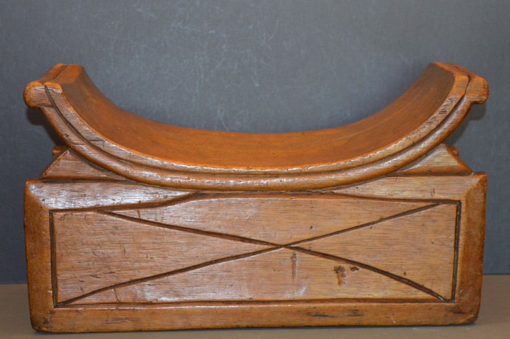 African Hardwood Tribal Head Rest, c1890