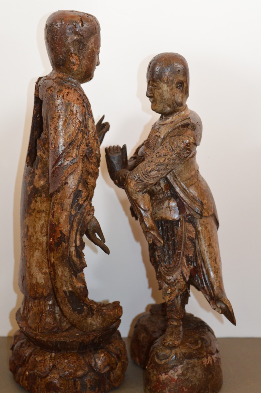 2 Ming Dynasty Chinese Carved Buddhist Statues, c1600 View IV