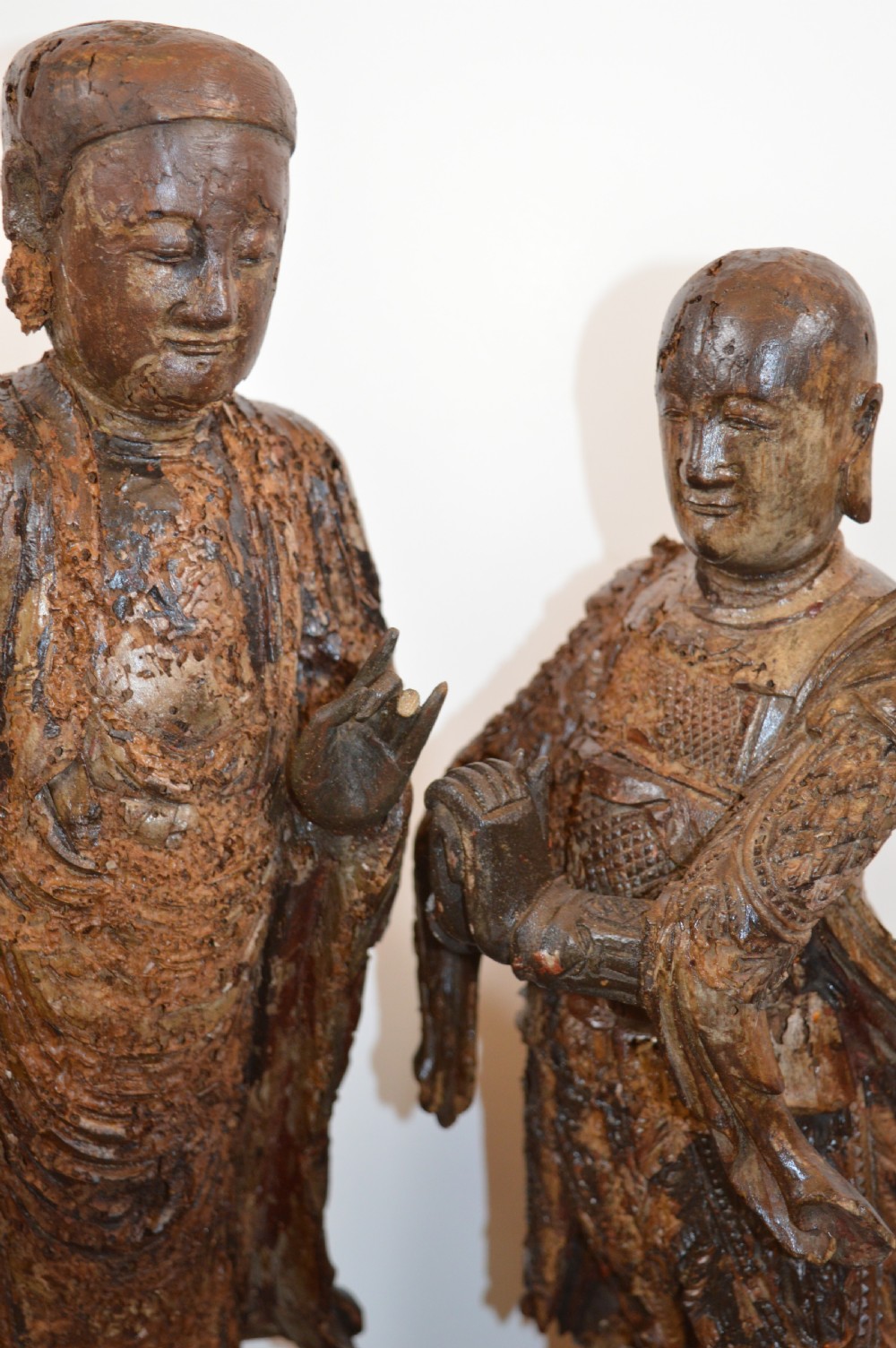 2 Ming Dynasty Chinese Carved Buddhist Statues, c1600 View XII