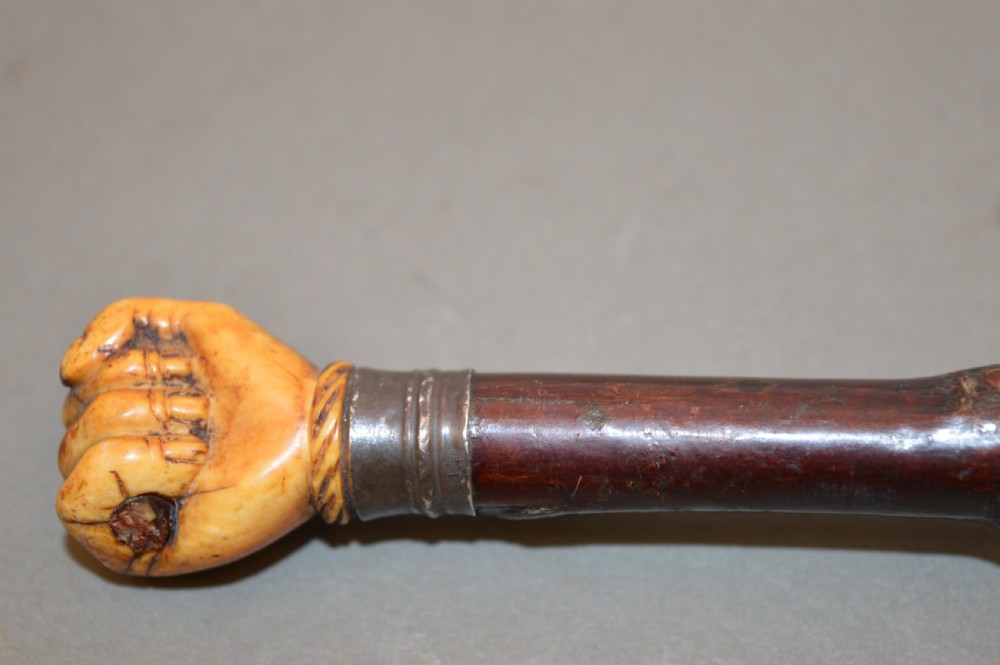 Irish Blackthorn Clenched Fist Swagger Stick, c1840 View VIII