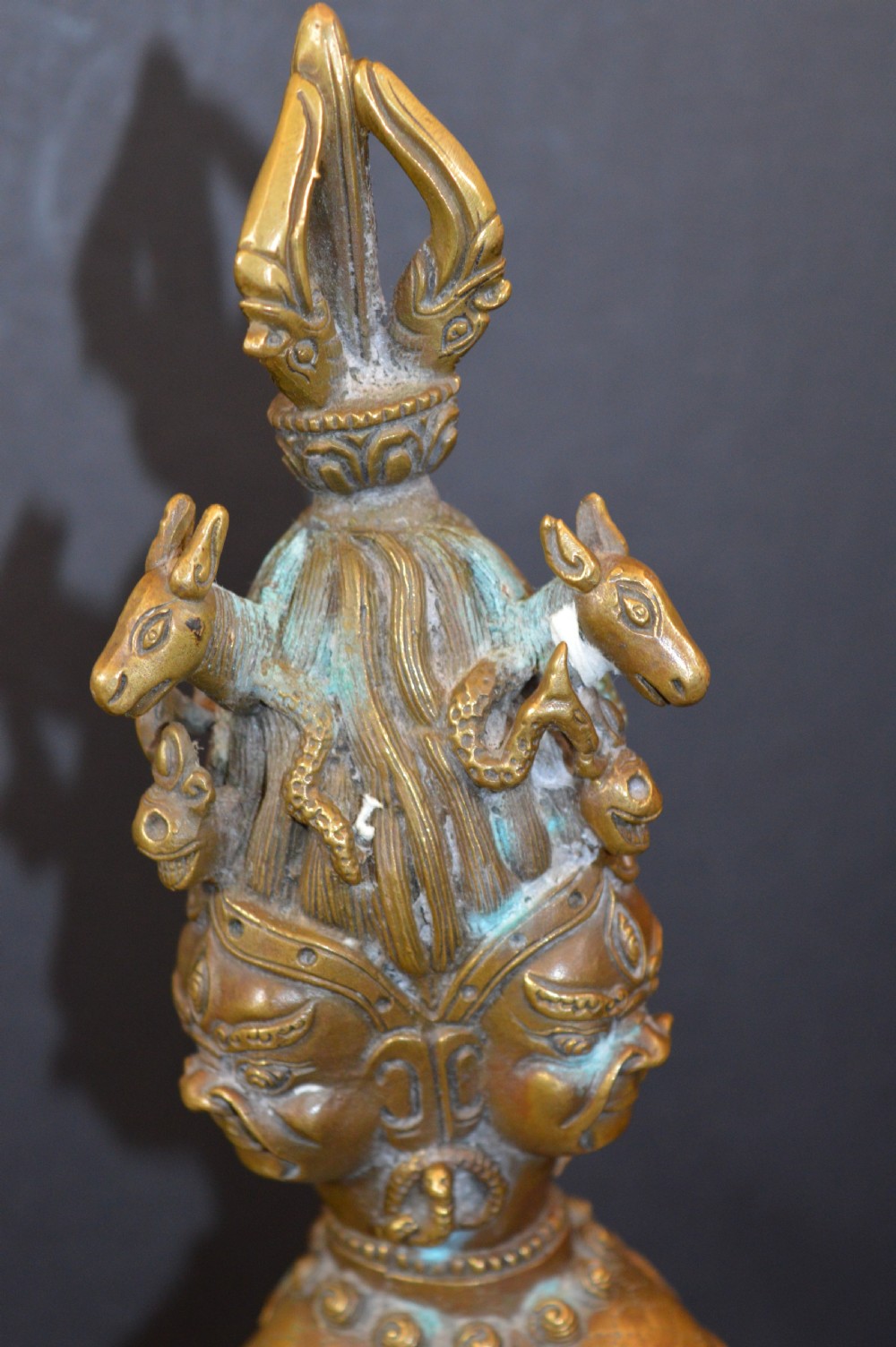Large Tibetan Bronze Phurba On Stand,c1890 View VII