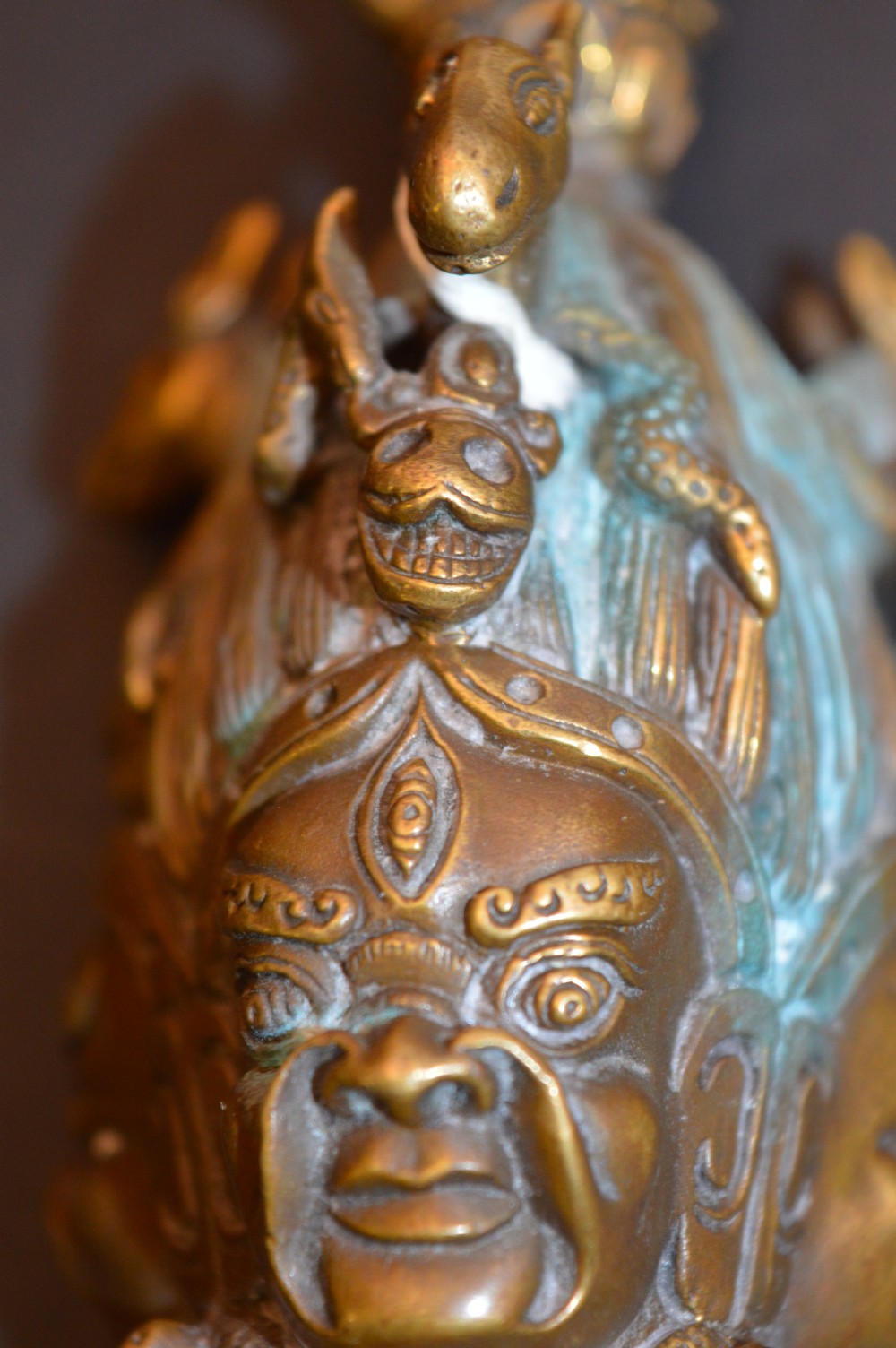 Large Tibetan Bronze Phurba On Stand,c1890 View XII