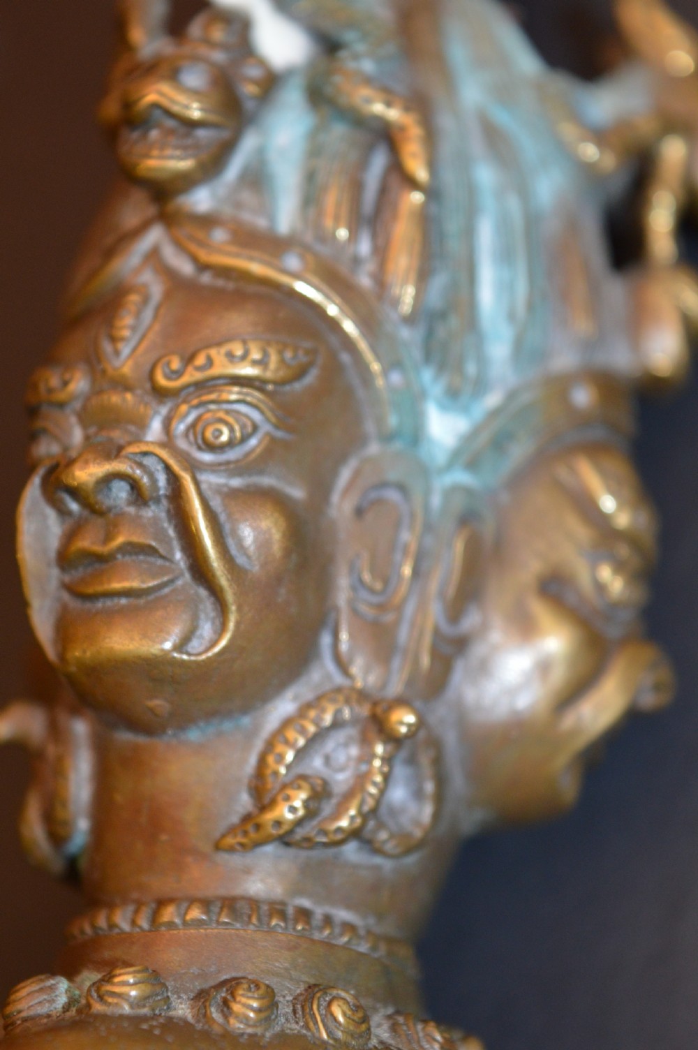Large Tibetan Bronze Phurba On Stand,c1890 View XIII