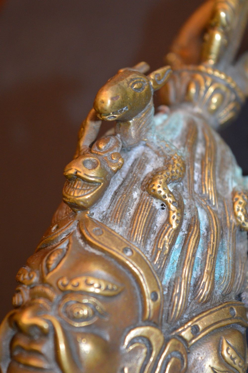 Large Tibetan Bronze Phurba On Stand,c1890 View XIV