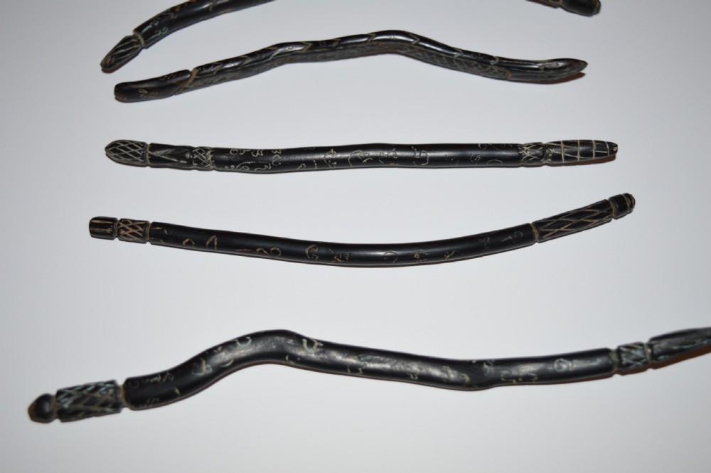 5 Thai Shaman's Wands and Bone Bead,c1880 View V