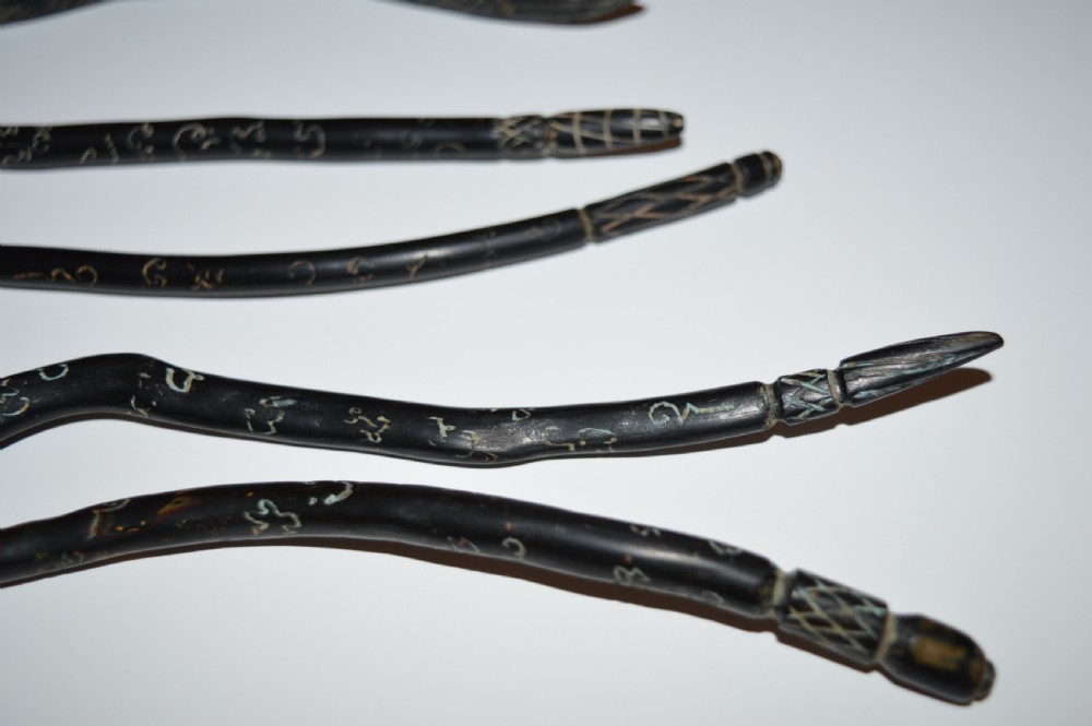 5 Thai Shaman's Wands and Bone Bead,c1880 View X