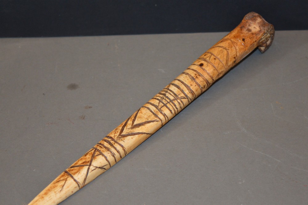 Tribal Sepik River Cassowary Bone Dagger,c1890 View XIII