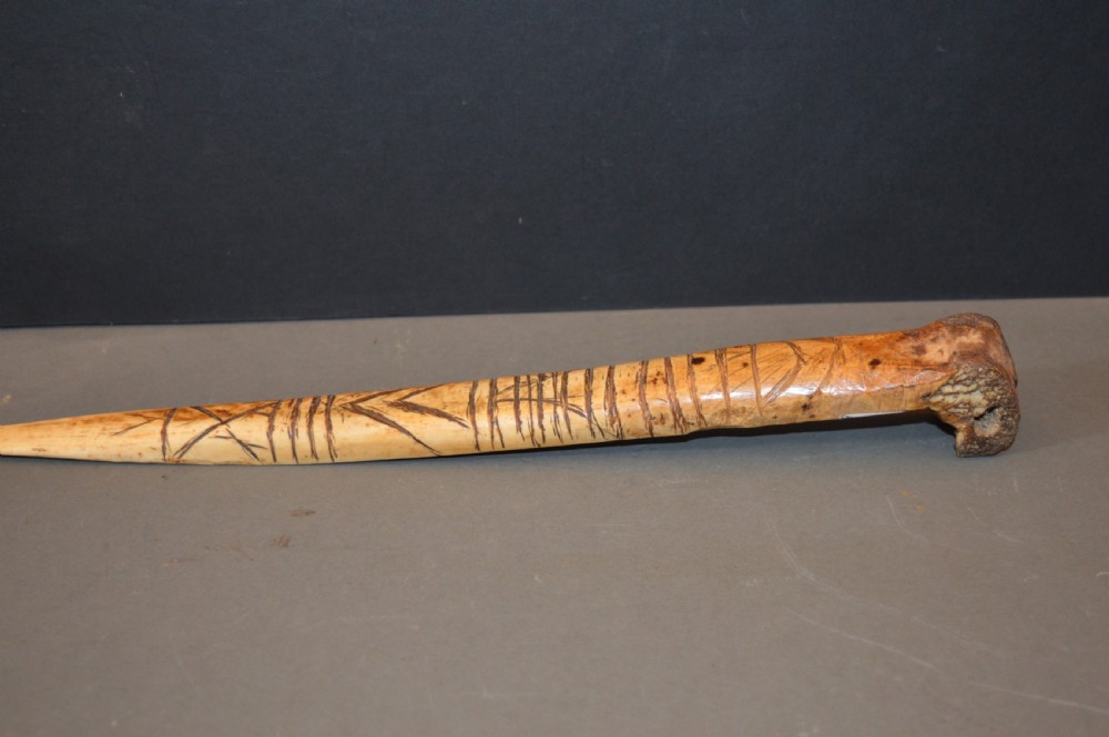 Tribal Sepik River Cassowary Bone Dagger,c1890 View XV