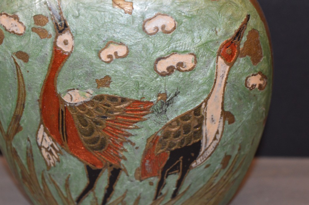 Japanese Bronze Cloisonné Brush Pot,c1870 View II
