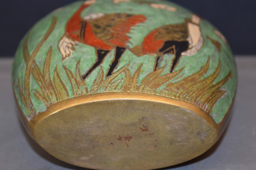 Japanese Bronze Cloisonné Brush Pot,c1870 View V