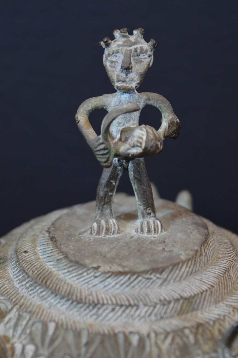 Large (1.3kg) African Ashanti Bronze Gold Pot,c1920 View VII