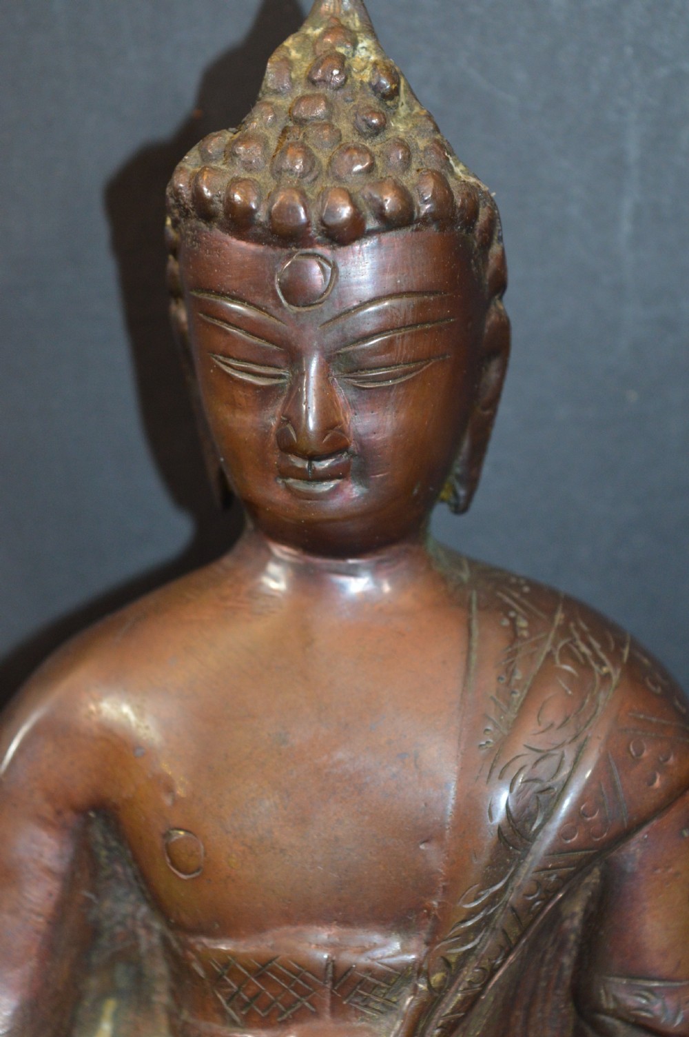 Tibetan Bronze Seated Buddha Statue, c1890  View II