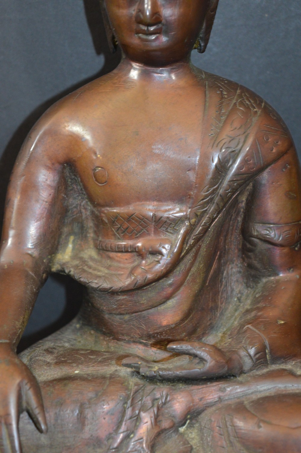 Tibetan Bronze Seated Buddha Statue, c1890  View III