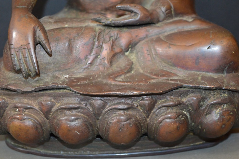 Tibetan Bronze Seated Buddha Statue, c1890  View IV
