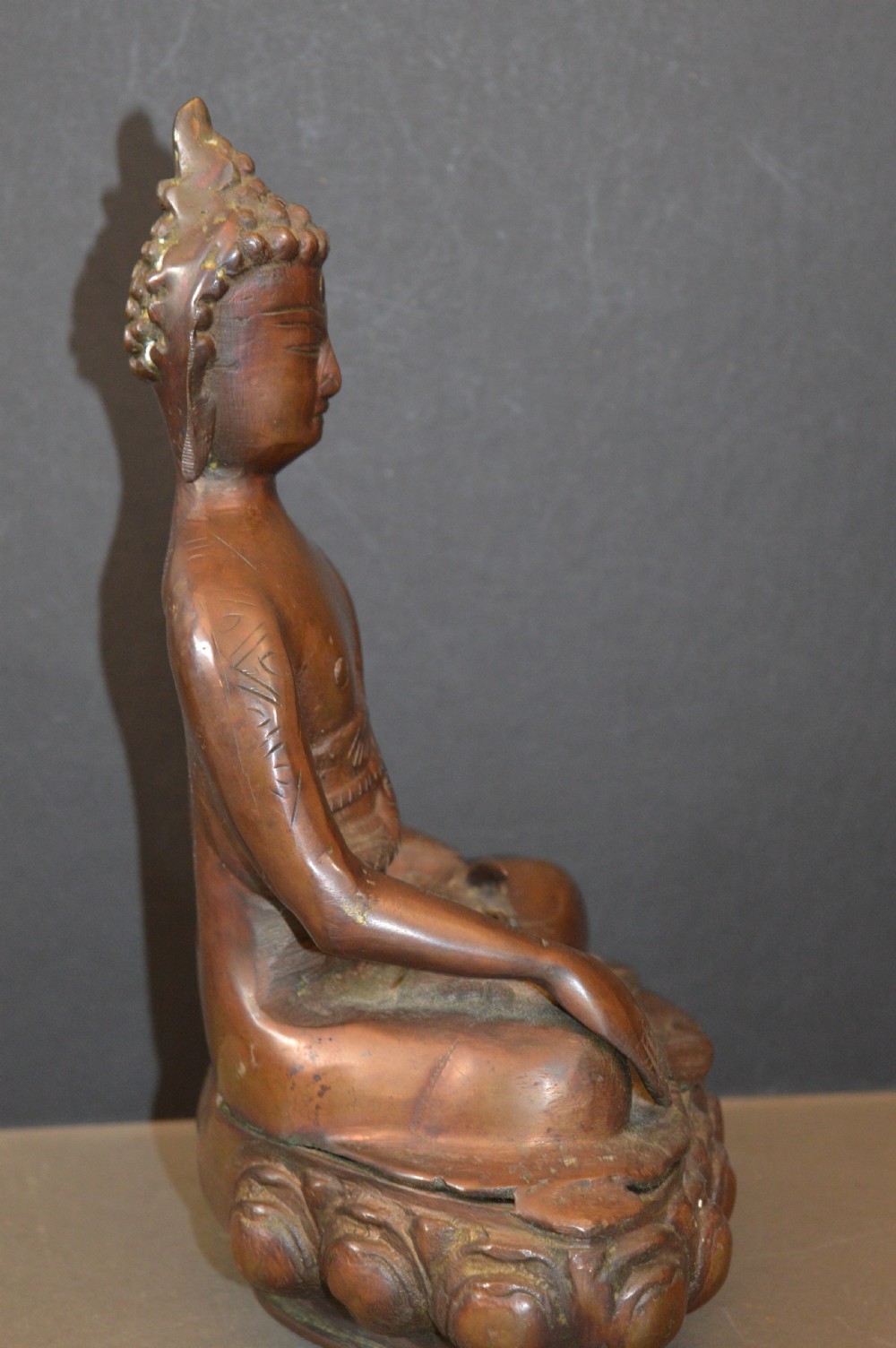 Tibetan Bronze Seated Buddha Statue, c1890  View V