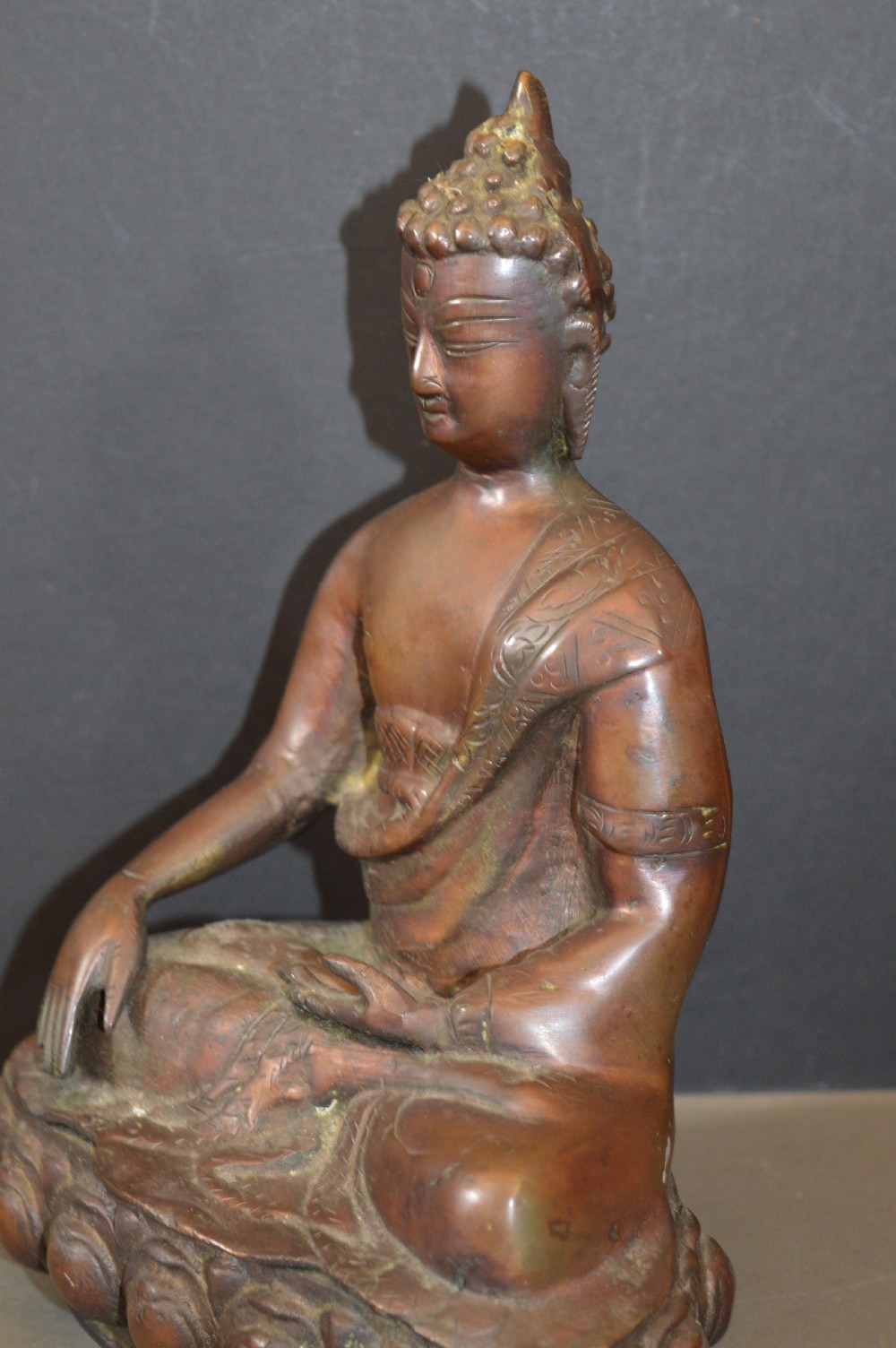 Tibetan Bronze Seated Buddha Statue, c1890  View VIII