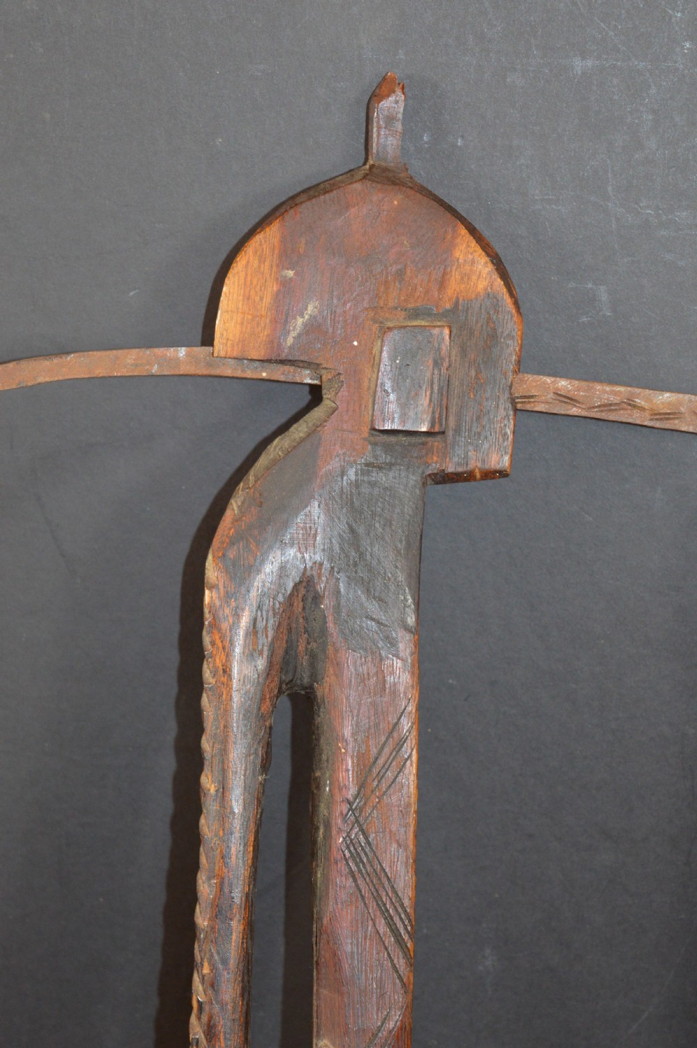 African Mossi Tribal Axe on Stand,c1920 View X