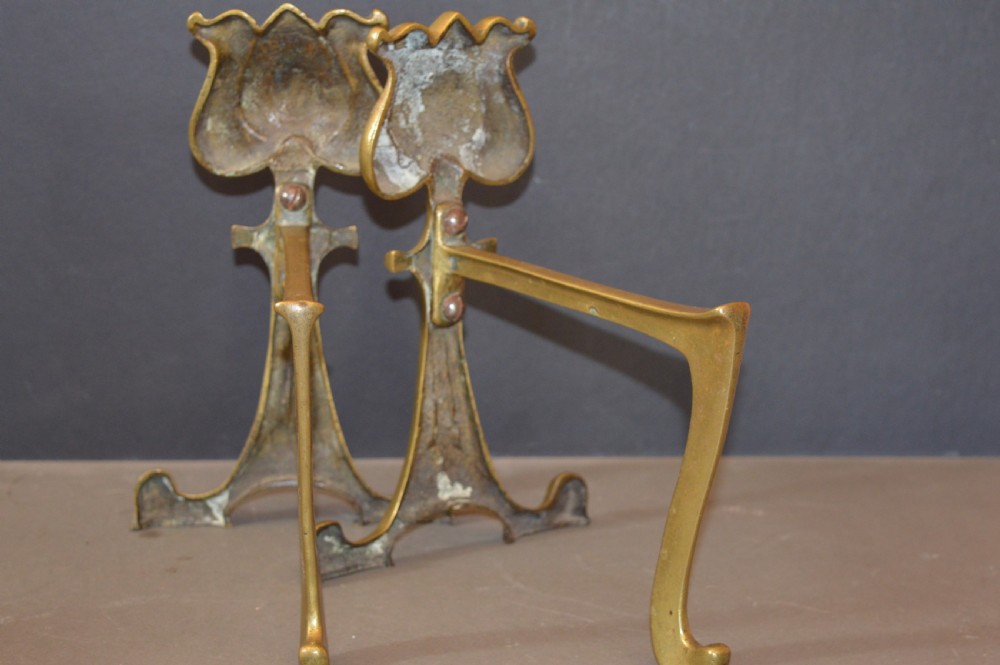Pair Art Nouveau Fire Dogs,c1900 View V