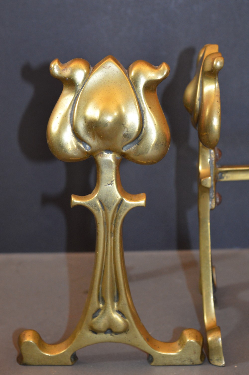 Pair Art Nouveau Fire Dogs,c1900 View VII