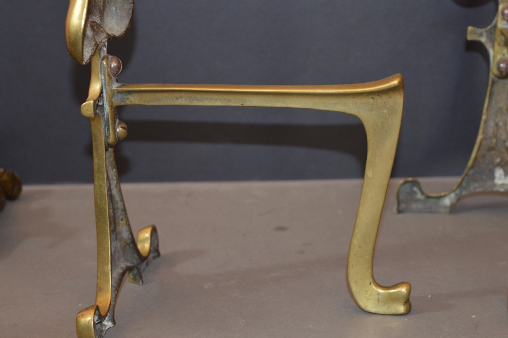Pair Art Nouveau Fire Dogs,c1900 View X