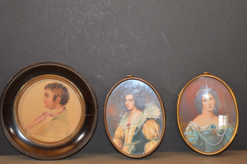 Three 19th century Miniature Paintings, c1880
