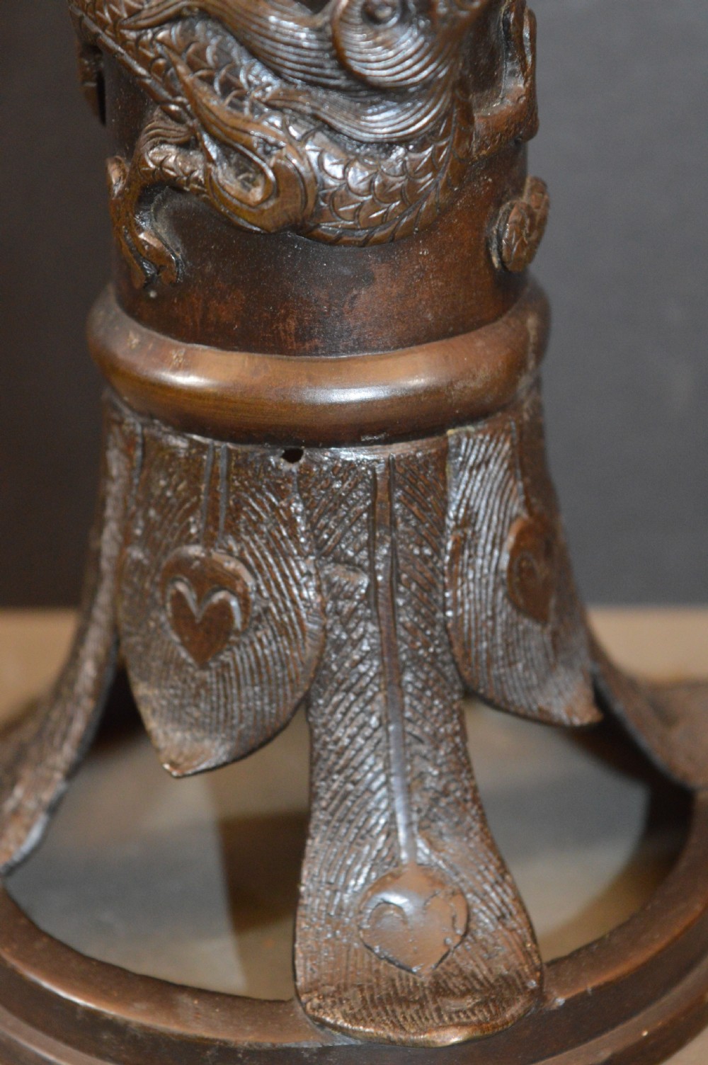 Large (32cm) Chinese Bronze Censer,c1920 View IX