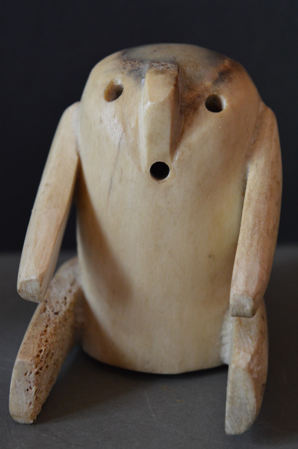 Inuit Carved Caribou Bone Figure, c1890