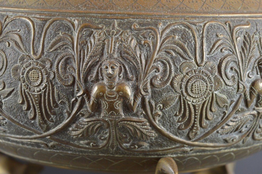 Large (8.5kg) Indian Brass/Bronze Bowl On Stand,c1880 View VII